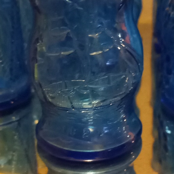 VTG- Wheaton Glass 11 Blue Juice Glasses - Picture 9 of 11